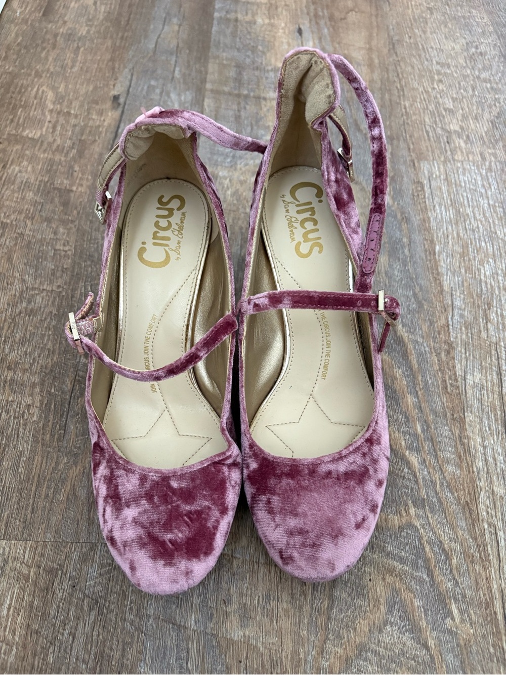Sam Edelman Pink Velvet Mary Jane Heels